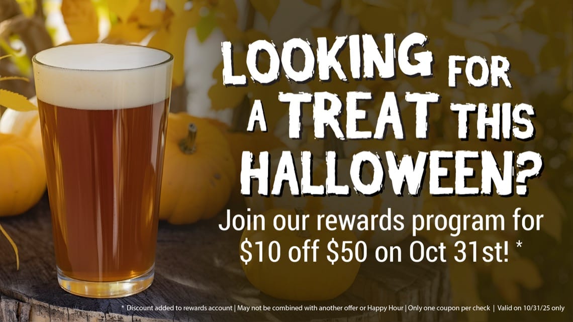 Colorado Mountain Brewery Halloween treat - $10 off $50 for rewards program members on Oct 31st