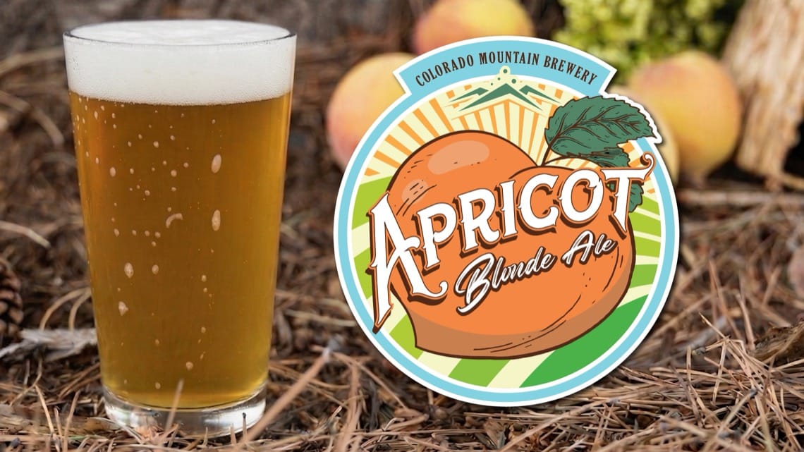 Glass of Apricot Blonde Ale at Colorado Mountain Brewery in Colorado Springs, CO.