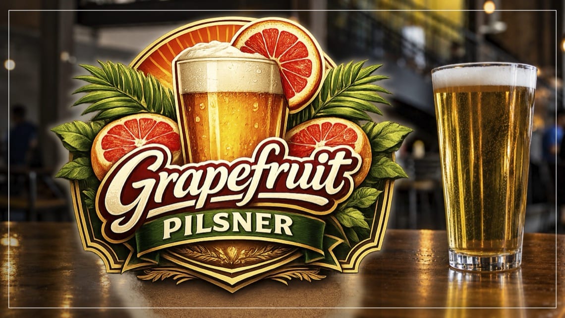 Refreshing Grapefruit Pilsner craft beer at Colorado Mountain Brewery in Colorado Springs, CO.